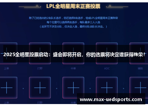 2025全明星投票启动:盛会即将开启,你的选票将决定谁获得殊荣!
