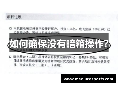 如何确保没有暗箱操作?